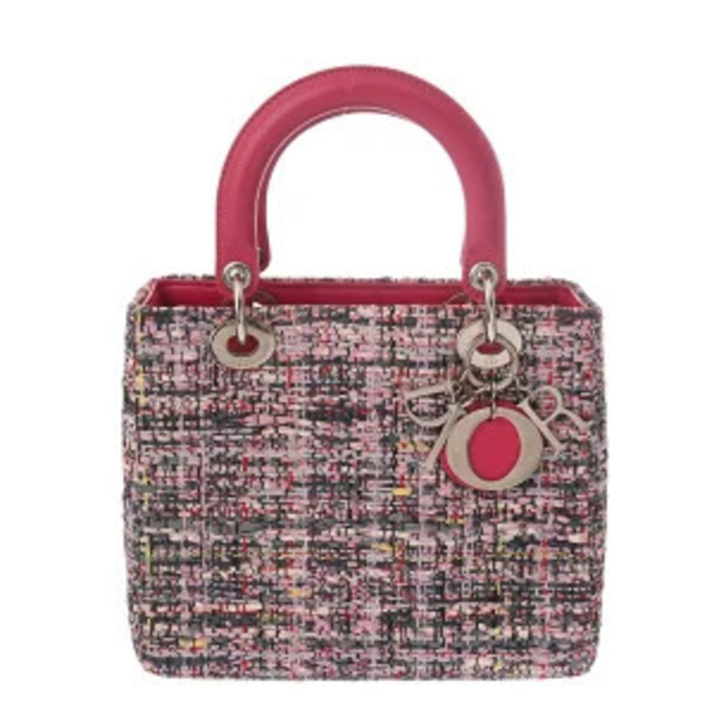 Dior LADY Pink Tweed Handbag